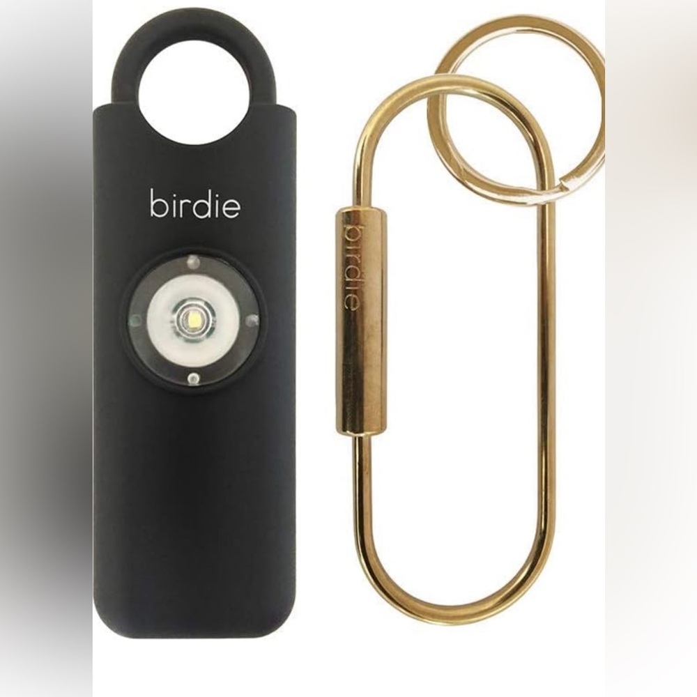 Birdie Personal Safety Alarm Loud Siren, Strobe Light and Key Chain charcoal